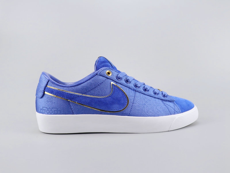 2020 Women Nike SB Blazer Low CLOT Blue Gold White Shoes